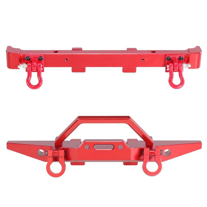 PLOQAZEH RC Car Upgrade Zubehör Für MN 1/12 Für MN128 Metall Vordere Und Hintere Stoßfänger Stoßfänger Upgrade Teile Und Zubehör OfWrangler Teile Upgrade Und Ersatz(Red) von PLOQAZEH