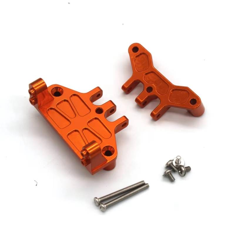PLOQAZEH RC Car Upgrade Zubehör Für MN 128 Zubehör MN86S RC Fernbedienung Auto Metall Upgrade Zubehör Stange Für Sitz Ruder Basis(Orange) von PLOQAZEH