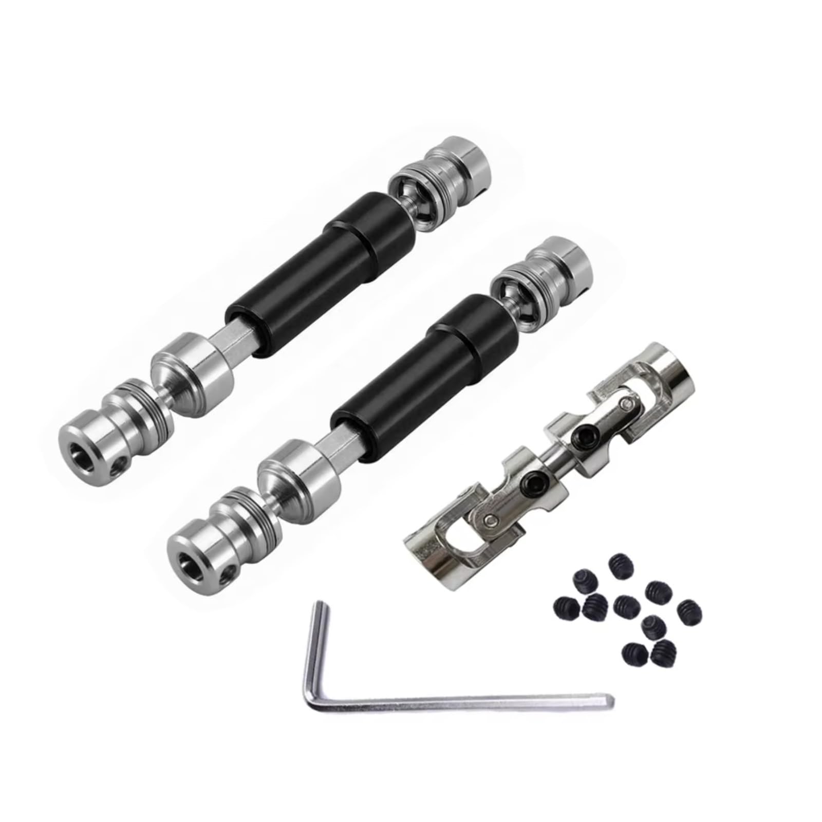PLOQAZEH RC Car Upgrade Zubehör Für MN Für MN128 MN86 MN86S MN86K MN86KS G500 1/12 3 Stücke Metall Antriebswelle CVD Antriebswelle RC Auto Upgrade Teile Zubehör(Black) von PLOQAZEH