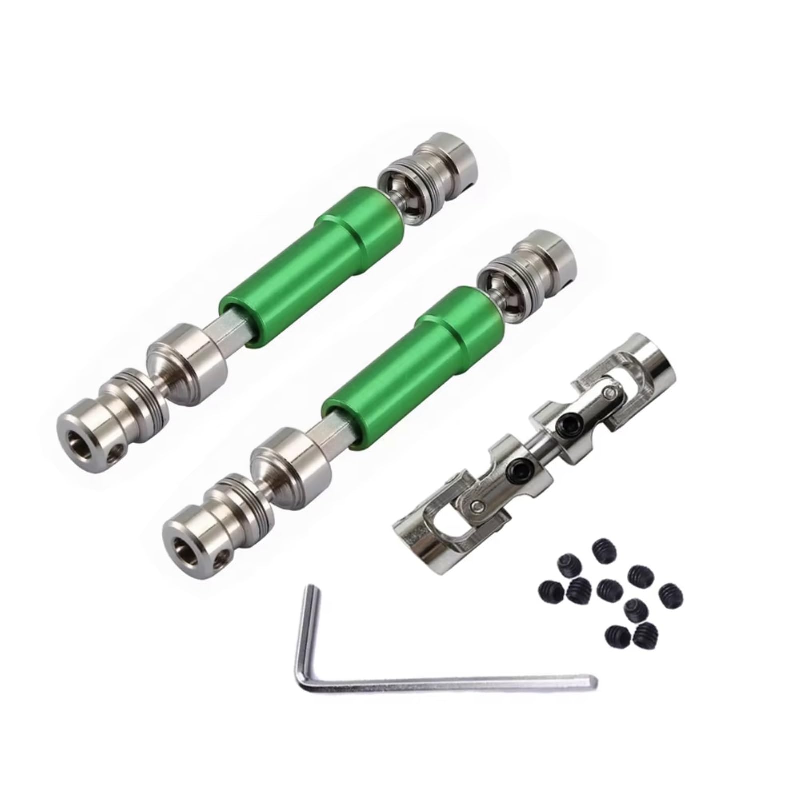 PLOQAZEH RC Car Upgrade Zubehör Für MN Für MN128 MN86 MN86S MN86K MN86KS G500 1/12 3 Stücke Metall Antriebswelle CVD Antriebswelle RC Auto Upgrade Teile Zubehör(Green) von PLOQAZEH