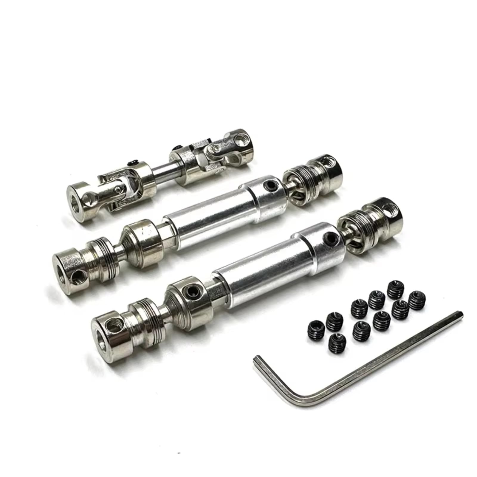 PLOQAZEH RC Car Upgrade Zubehör Für MN128 MN86 MN86S MN86K MN86KS Für MN G500 1/12 3 Stücke Metall Antriebswelle CVD Antriebswelle RC Auto Upgrade Teile Zubehör(Silver) von PLOQAZEH
