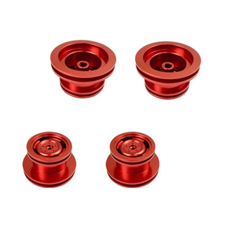 PLOQAZEH RC Car Upgrade Zubehör Für MN99S D90 D91 MN45 45K 90K 91K 96 99 99A 1/12 4 Stücke Metall Hub Felge Upgrade Reifen Fernbedienung Auto Zubehör Ersatzteile(Red) von PLOQAZEH