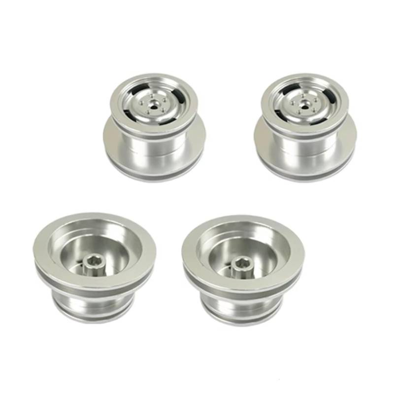 PLOQAZEH RC Car Upgrade Zubehör Für MN99S D90 D91 MN45 45K 90K 91K 96 99 99A 1/12 4 Stücke Metall Hub Felge Upgrade Reifen Fernbedienung Auto Zubehör Ersatzteile(Silver) von PLOQAZEH