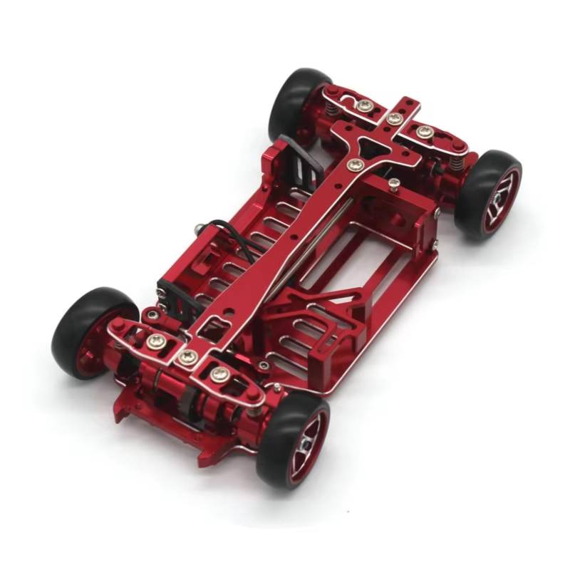 PLOQAZEH RC Car Upgrade Zubehör Für Mini-q Q8 1/28 Rahmen Drift Für Racing DIY Montage Rahmen RC Fernbedienung Auto Metall Upgrade Zubehör(Red) von PLOQAZEH