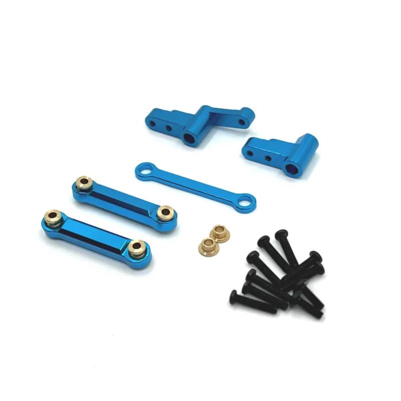 PLOQAZEH RC Car Upgrade Zubehör Für Mjx 14301 14302 14303 1/14 Metall Upgrade Lenkung Stange Fernbedienung Rc Modell Crawler Auto LKW Upgrade Teile(Blue) von PLOQAZEH
