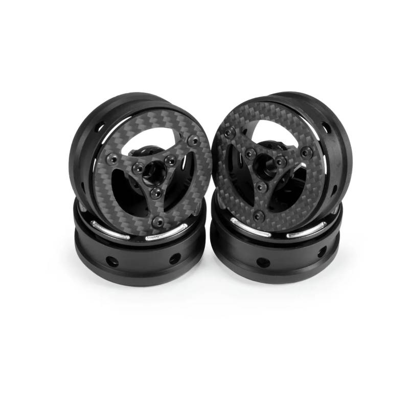 PLOQAZEH RC Car Upgrade Zubehör Für Rock Bouncer Für Capra Für SCX10 Für Element Für Enduro TF2 Gen8 VS4-10 Gmade R1 YK4102 1/10 1,9 Carbon Fiber Beadlock Räder Felge RC Crawler(C 4PCS) von PLOQAZEH