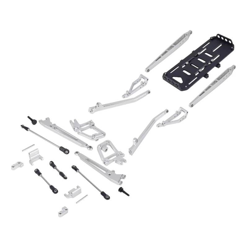 PLOQAZEH RC Car Upgrade Zubehör Für SCX10 I II 90046 90047 1/10 Metall Twin I-Beam 2WD Pre-Runner Aufhängung Conversion Kit RC Crawler Auto Achse Upgrade Teil(Silver) von PLOQAZEH