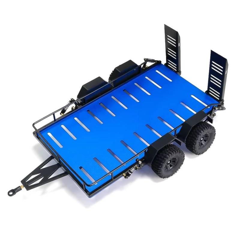 PLOQAZEH RC Car Upgrade Zubehör Für TRX4M 1/18 Metall Anhänger Auto Fracht Träger RC Crawler Auto Upgrade Teile Zubehör(Blue) von PLOQAZEH