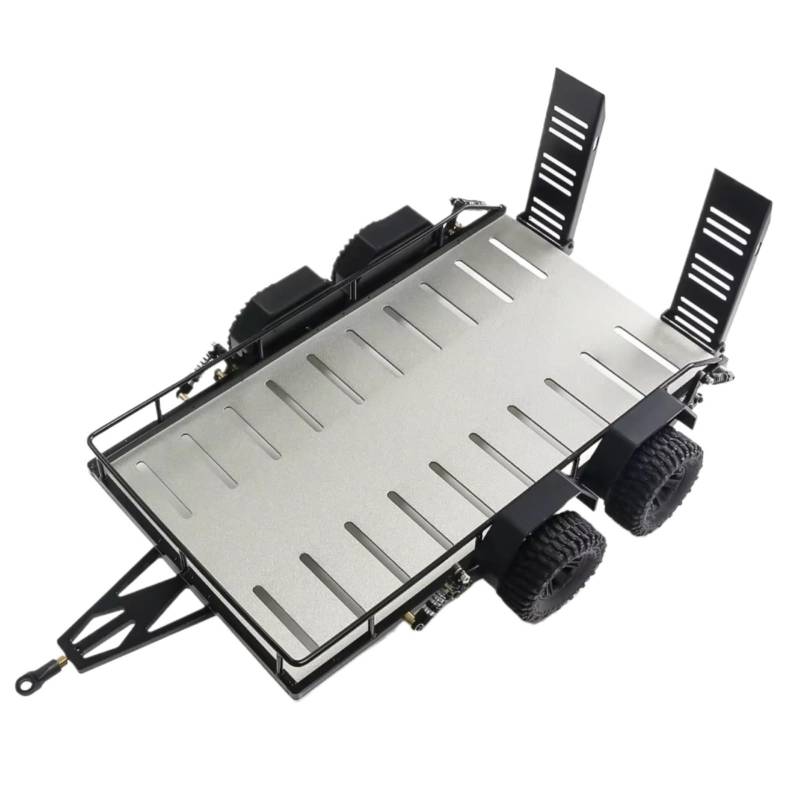 PLOQAZEH RC Car Upgrade Zubehör Für TRX4M 1/18 Metall Anhänger Auto Fracht Träger RC Crawler Auto Upgrade Teile Zubehör(Gray) von PLOQAZEH
