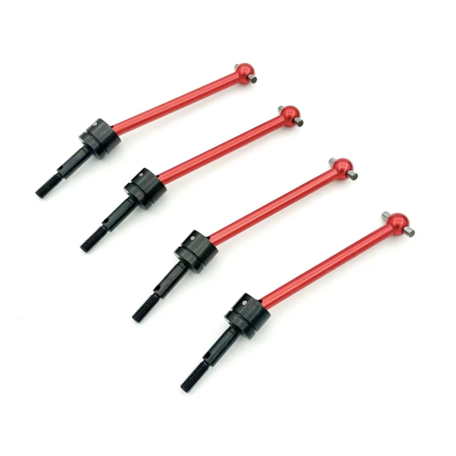 PLOQAZEH RC Car Upgrade Zubehör Für Tamiya DT03 Für TT02B Für TT-02B 4 Pcs Metall Für Universal Antriebswelle CVD (64mm) RC Auto Upgrade Teile Zubehör(Red) von PLOQAZEH