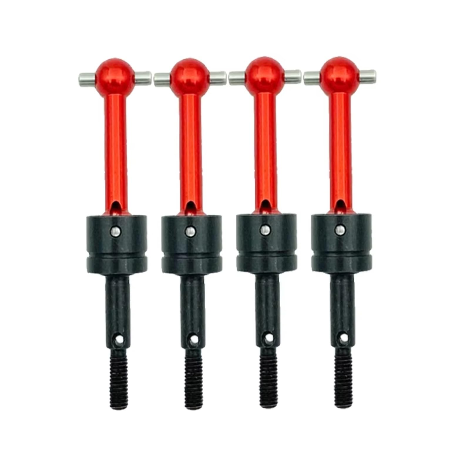 PLOQAZEH RC Car Upgrade Zubehör Für Tamiya Für TT01 Für TT02 TA04 53792 1/10 RC Auto CVD Metall Für Universal Antriebswelle RC Auto Upgrade Teile(Red,4pcs) von PLOQAZEH
