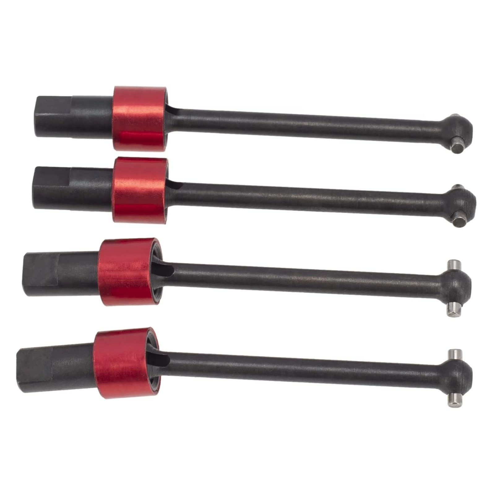 PLOQAZEH RC Car Upgrade Zubehör Für Traxxas Für LaTrax Für Teton 1/18 4 Stücke Metall Vordere Und Hintere Antriebswelle CVD Antriebswelle RC Auto Upgrade Teile(Red) von PLOQAZEH