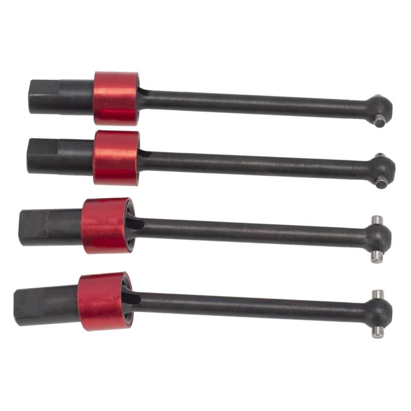 PLOQAZEH RC Car Upgrade Zubehör Für Traxxas Für LaTrax Für Teton 1/18 4 Stücke Metall Vordere Und Hintere Antriebswelle CVD Antriebswelle RC Auto Upgrade Teile(Red) von PLOQAZEH