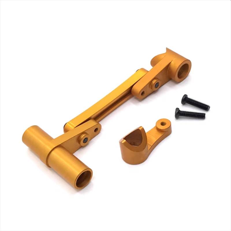 PLOQAZEH RC Car Upgrade Zubehör Für WLtoys 104009 12401 12402 12403 12404 12409 Metallmodifizierte Lenkgruppe Fernbedienung Auto-Upgrade-Teile Zubehör(Yellow) von PLOQAZEH