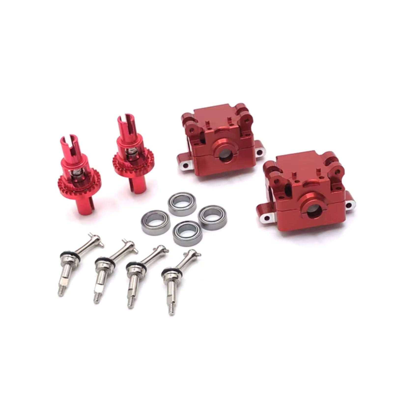 PLOQAZEH RC Car Upgrade Zubehör Für WLtoys 284131 K969 K979 K989 K999 P929 P939 1/28 27mm Metall Upgrade Antriebswelle Getriebe Differential RC Auto Teile(Red) von PLOQAZEH