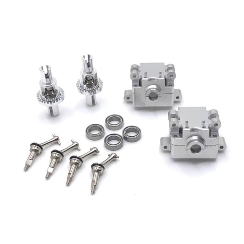 PLOQAZEH RC Car Upgrade Zubehör Für WLtoys 284131 K969 K979 K989 K999 P929 P939 1/28 27mm Metall Upgrade Antriebswelle Getriebe Differential RC Auto Teile(Silver) von PLOQAZEH