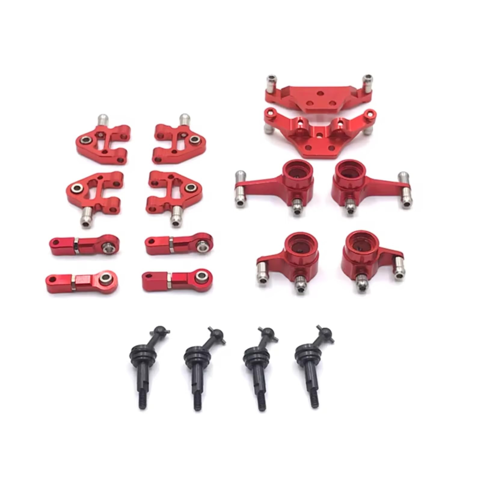 PLOQAZEH RC Car Upgrade Zubehör Für WLtoys 284131 K969 K979 K989 K999 P929 P939 1/28 Metall Für Schaukel Arm Lenkung Tasse Schock Halterung Antriebswelle RC Auto Upgrade Teile(Red) von PLOQAZEH