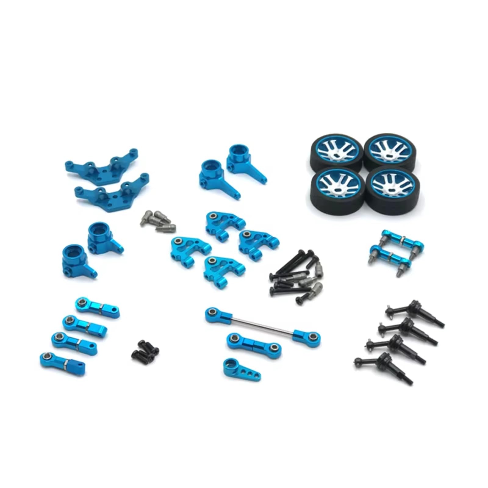 PLOQAZEH RC Car Upgrade Zubehör Für WLtoys 284131 K969 K979 K989 K999 P929 P939 Rad Für Schwinge Lenkbecher Pleuel Antriebswelle Servoarm RC Autoteile(Blue) von PLOQAZEH