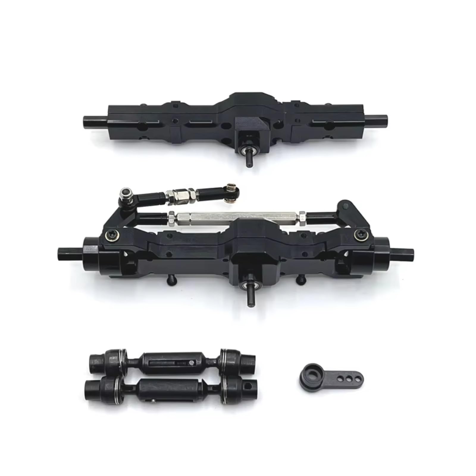 PLOQAZEH RC Car Upgrade Zubehör Für WPL 1/10 C74 1/16 Metall-Upgrade Vorder- Und Hinterachse Montage Antriebswelle RC Auto Upgrade Teile Zubehör Ersatz Verwendung(Black) von PLOQAZEH
