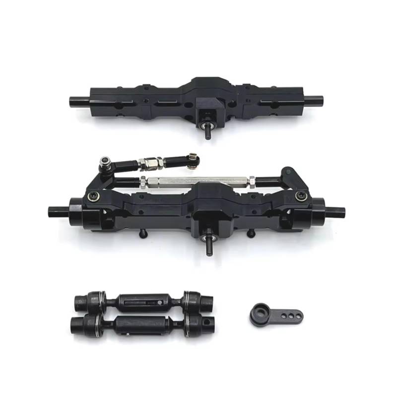 PLOQAZEH RC Car Upgrade Zubehör Für WPL 1/10 C74 1/16 Metall-Upgrade Vorder- Und Hinterachse Montage Antriebswelle RC Auto Upgrade Teile Zubehör Ersatz Verwendung(Black) von PLOQAZEH