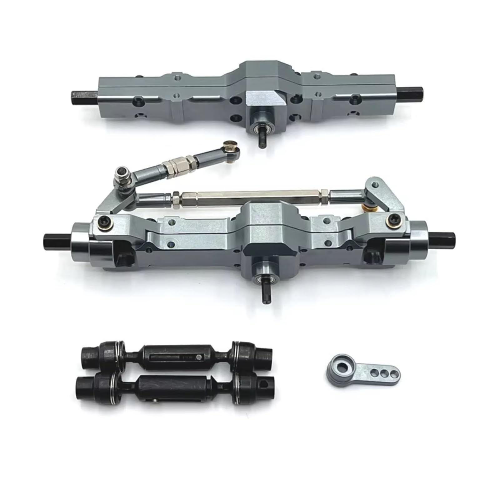 PLOQAZEH RC Car Upgrade Zubehör Für WPL 1/10 C74 1/16 Metall-Upgrade Vorder- Und Hinterachse Montage Antriebswelle RC Auto Upgrade Teile Zubehör Ersatz Verwendung(Gray) von PLOQAZEH