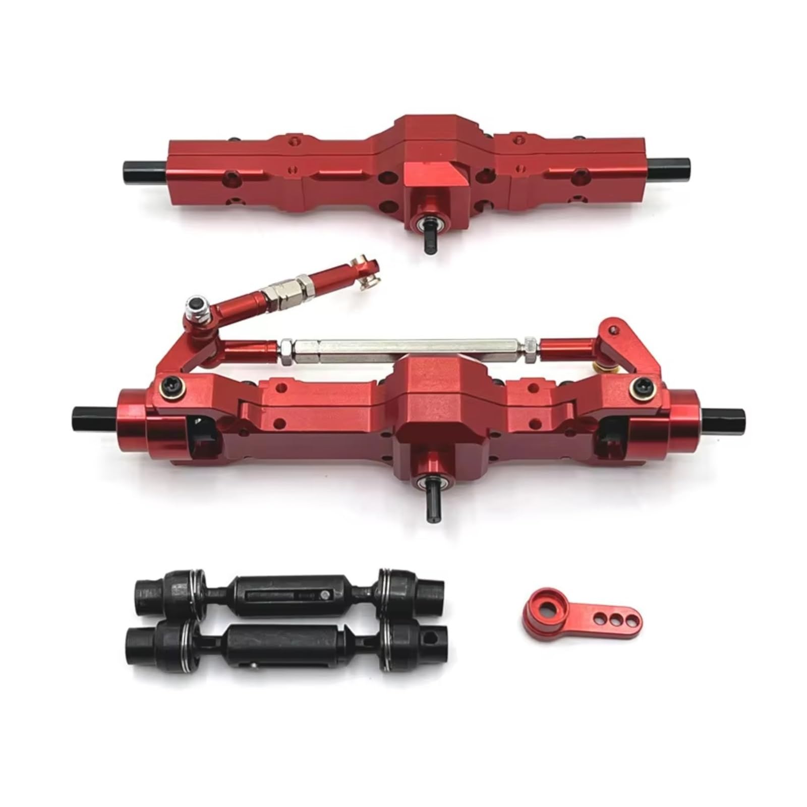 PLOQAZEH RC Car Upgrade Zubehör Für WPL 1/10 C74 1/16 Metall-Upgrade Vorder- Und Hinterachse Montage Antriebswelle RC Auto Upgrade Teile Zubehör Ersatz Verwendung(Red) von PLOQAZEH