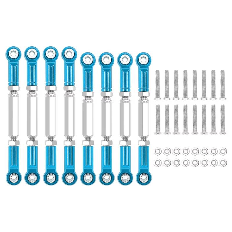 PLOQAZEH RC Car Upgrade Zubehör Für WPL B14 C14 C24 C-14K C-24K Für MN MN90 MN95 MN99 1/16 8 Pcs Metall Spurstange Lenkung Servo Linkage Arm Spurstange Ende RC Auto Teile(Blue) von PLOQAZEH