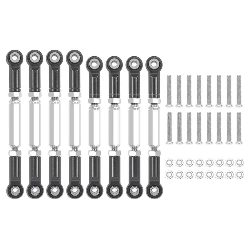 PLOQAZEH RC Car Upgrade Zubehör Für WPL B14 C14 C24 C-14K C-24K Für MN MN90 MN95 MN99 1/16 8 Pcs Metall Spurstange Lenkung Servo Linkage Arm Spurstange Ende RC Auto Teile(Gray) von PLOQAZEH