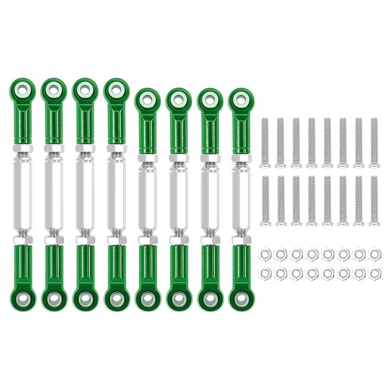 PLOQAZEH RC Car Upgrade Zubehör Für WPL B14 C14 C24 C-14K C-24K Für MN MN90 MN95 MN99 1/16 8 Pcs Metall Spurstange Lenkung Servo Linkage Arm Spurstange Ende RC Auto Teile(Green) von PLOQAZEH