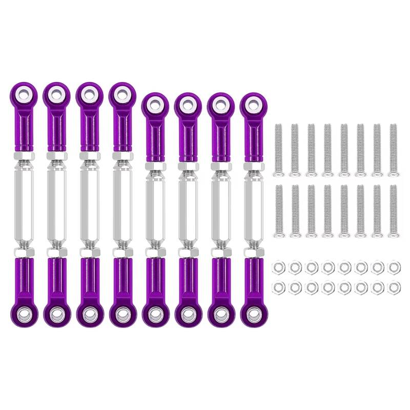 PLOQAZEH RC Car Upgrade Zubehör Für WPL B14 C14 C24 C-14K C-24K Für MN MN90 MN95 MN99 1/16 8 Pcs Metall Spurstange Lenkung Servo Linkage Arm Spurstange Ende RC Auto Teile(Purple) von PLOQAZEH