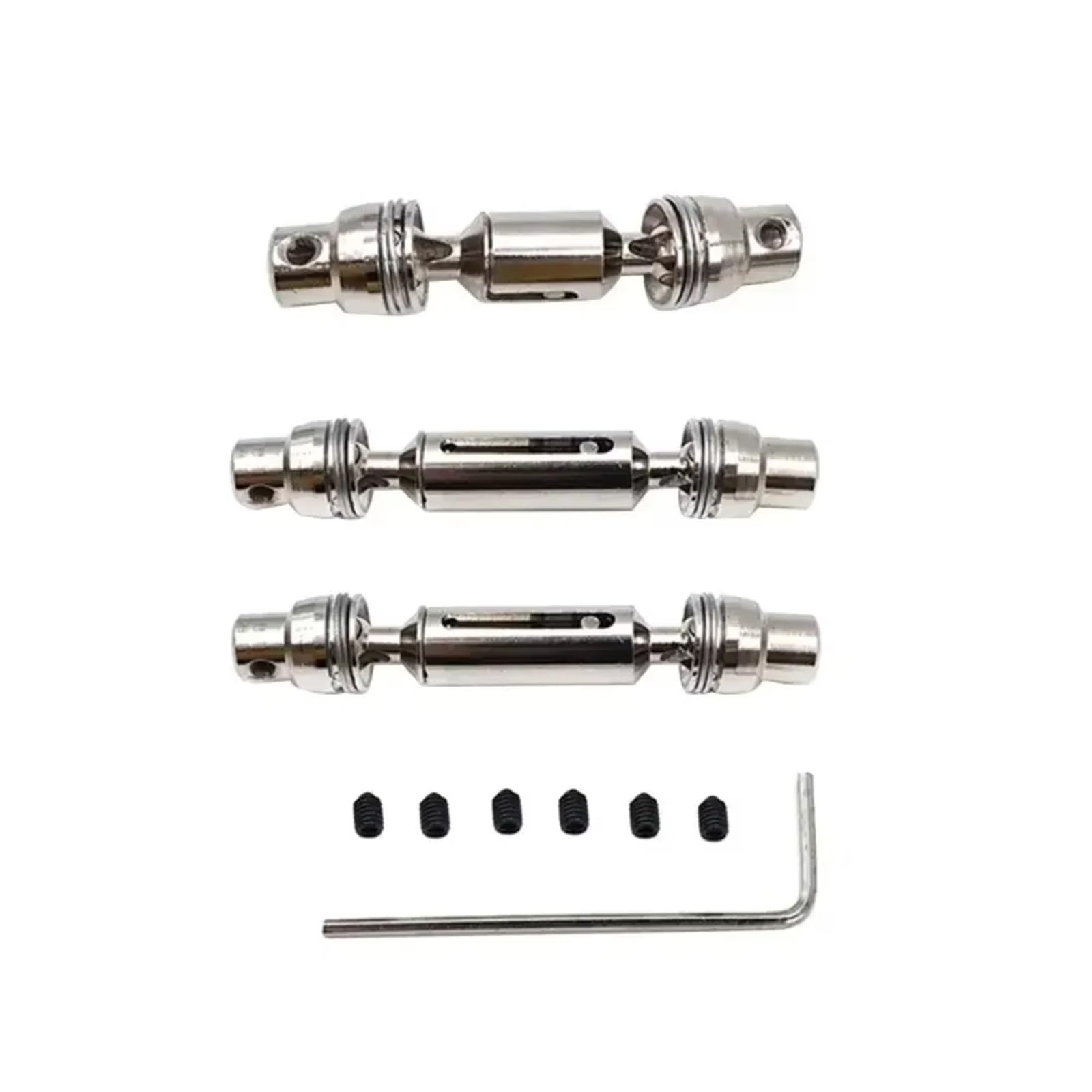 PLOQAZEH RC Car Upgrade Zubehör Für WPL B36 B16 C14 C24 B24 1/16 Für Henglong Truck Metall Vordere Hintere Antriebswelle RC Auto Ersatzteile Teile Upgrade Und Ersatz(Silver) von PLOQAZEH