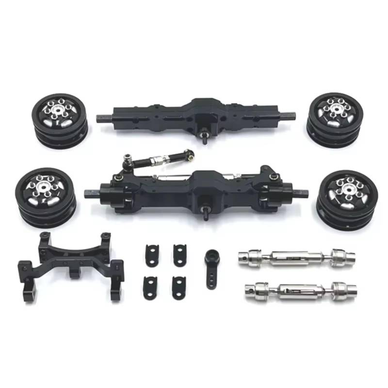 PLOQAZEH RC Car Upgrade Zubehör Für WPL C74 1/10 Metall Achse Servo Halterung Rad Hub Antriebswelle RC Auto Upgrade Teile(Black) von PLOQAZEH
