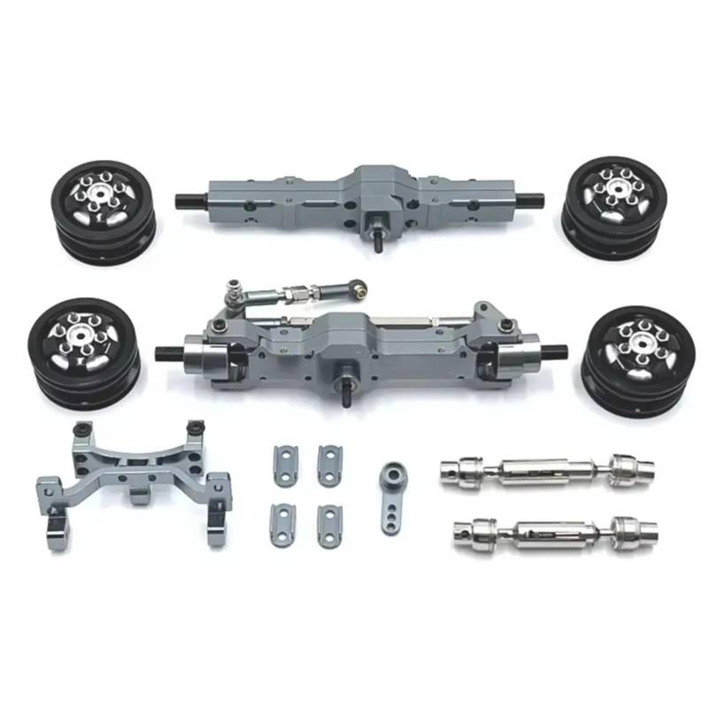 PLOQAZEH RC Car Upgrade Zubehör Für WPL C74 1/10 Metall Achse Servo Halterung Rad Hub Antriebswelle RC Auto Upgrade Teile(Gray) von PLOQAZEH