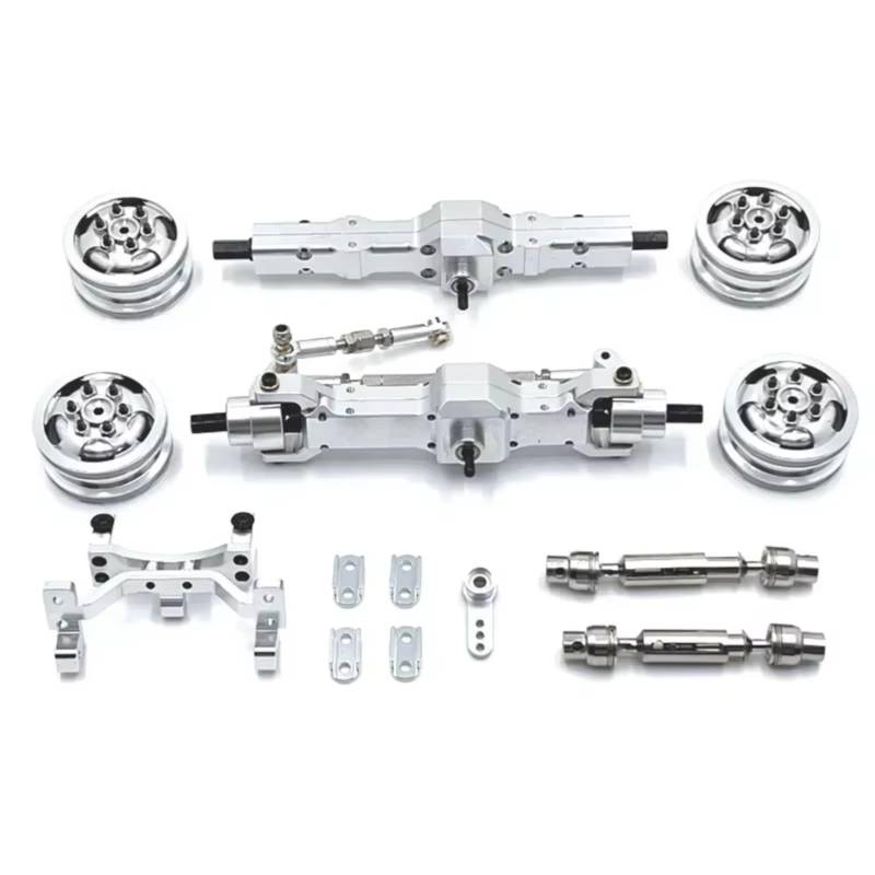 PLOQAZEH RC Car Upgrade Zubehör Für WPL C74 1/10 Metall Achse Servo Halterung Rad Hub Antriebswelle RC Auto Upgrade Teile(Silver) von PLOQAZEH