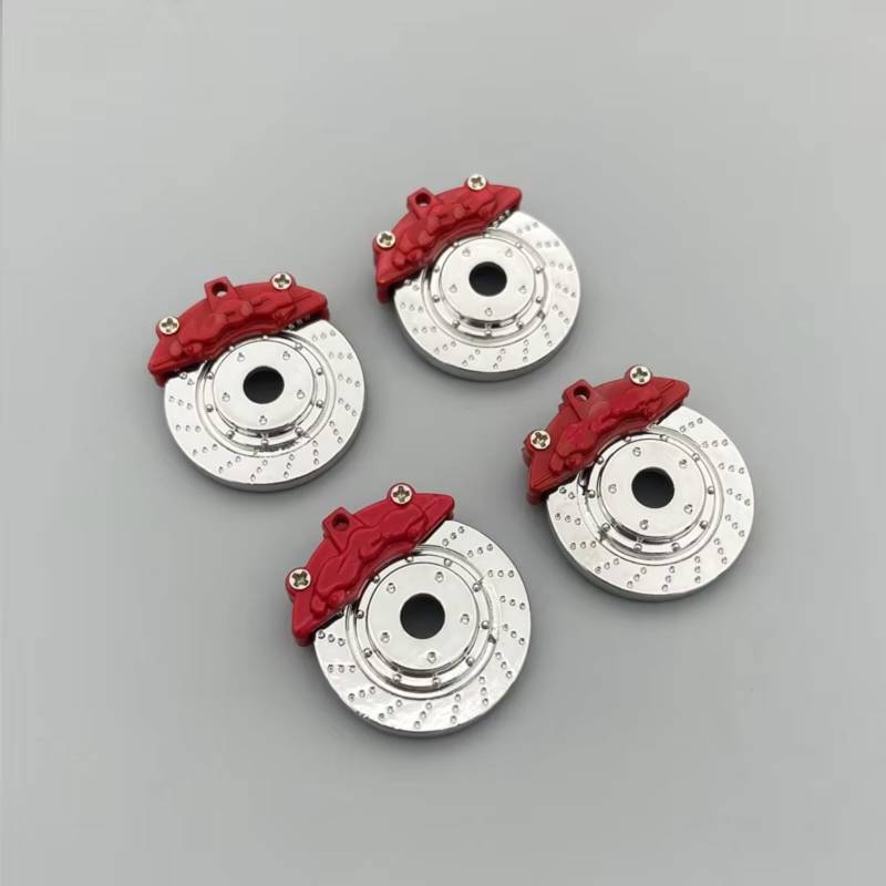 PLOQAZEH RC Car Upgrade Zubehör Für WPL D12 MN99 MN90 Für WPL C24 C34 4 Stücke Metall Bremsscheibe Sattel Reifen Änderung Fernbedienung Auto Upgrade Ersatzteile(Red) von PLOQAZEH