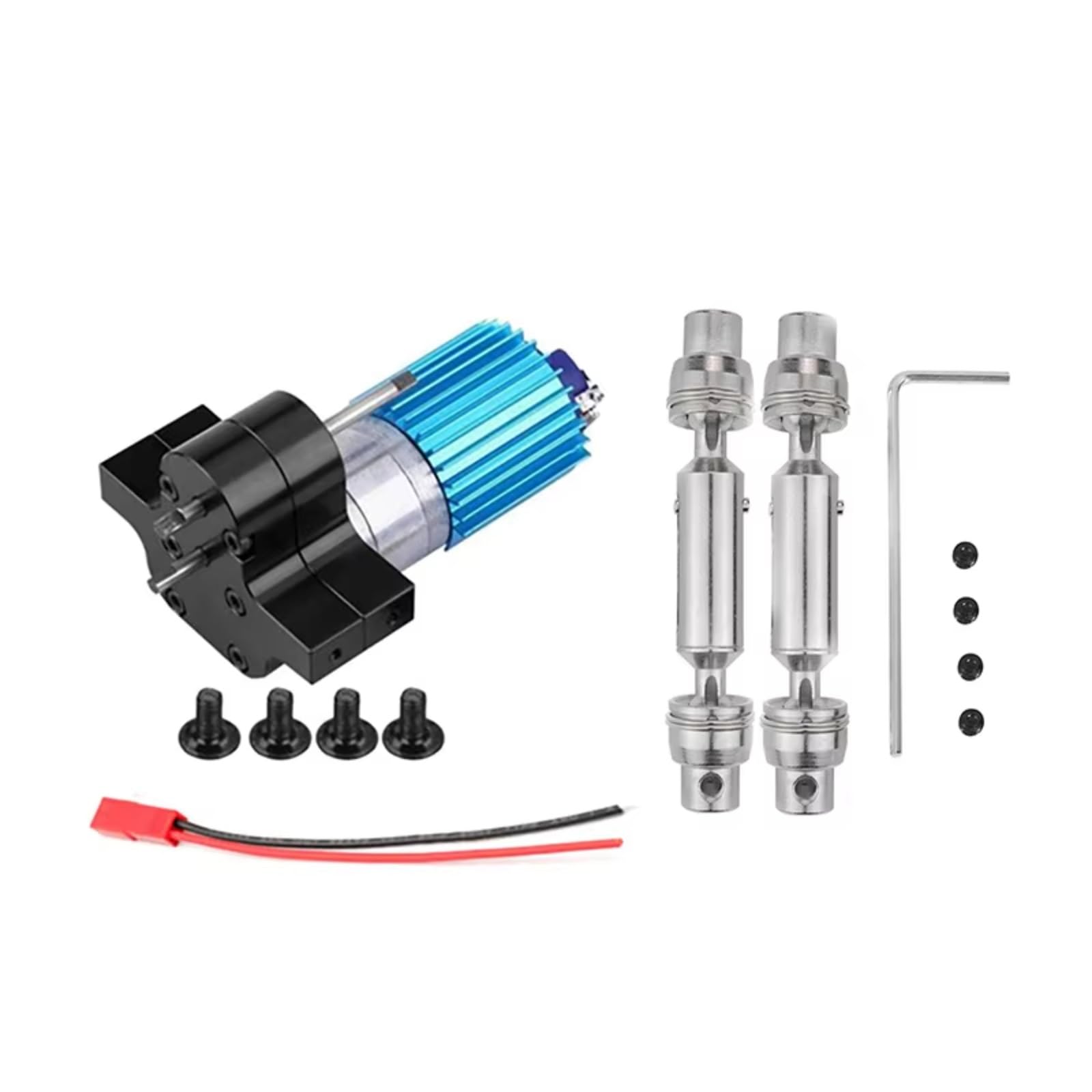 PLOQAZEH RC Car Upgrade Zubehör Für WPL Für MN Vollmetallgetriebe Mit Metallzähnen 370 Getriebemotoren LKW Für Pickup-Trucks Antriebswellen RC-Autozubehör Upgrade-Ersatz(Black) von PLOQAZEH