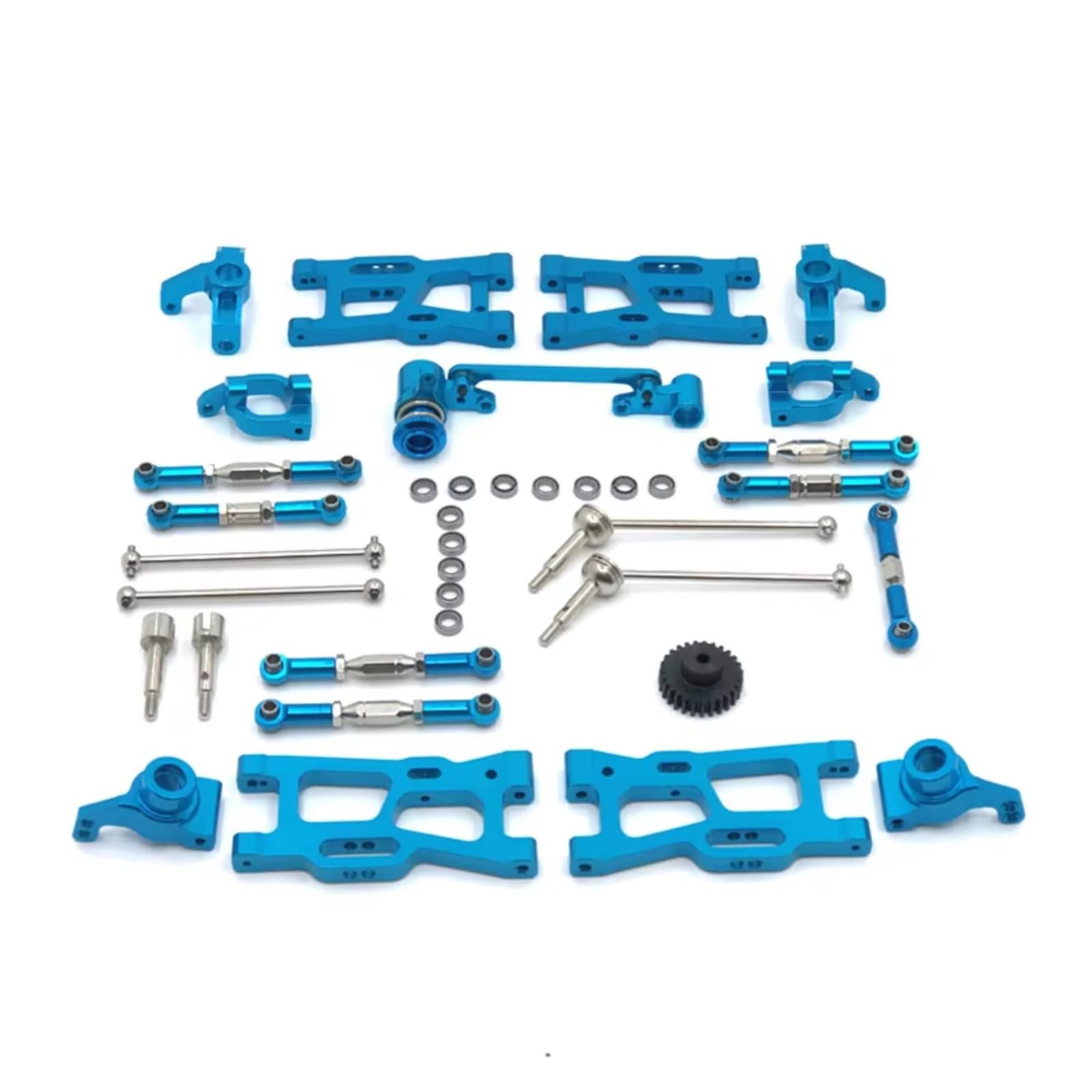 PLOQAZEH RC Car Upgrade Zubehör Für Wltoys 144010 144002 124017 124019 124018 144001 124007 Metall Kit Antriebswelle Zugstange Für Schaukel Arm Lenkung RC Teile Upgrade Ersatz(Blue) von PLOQAZEH