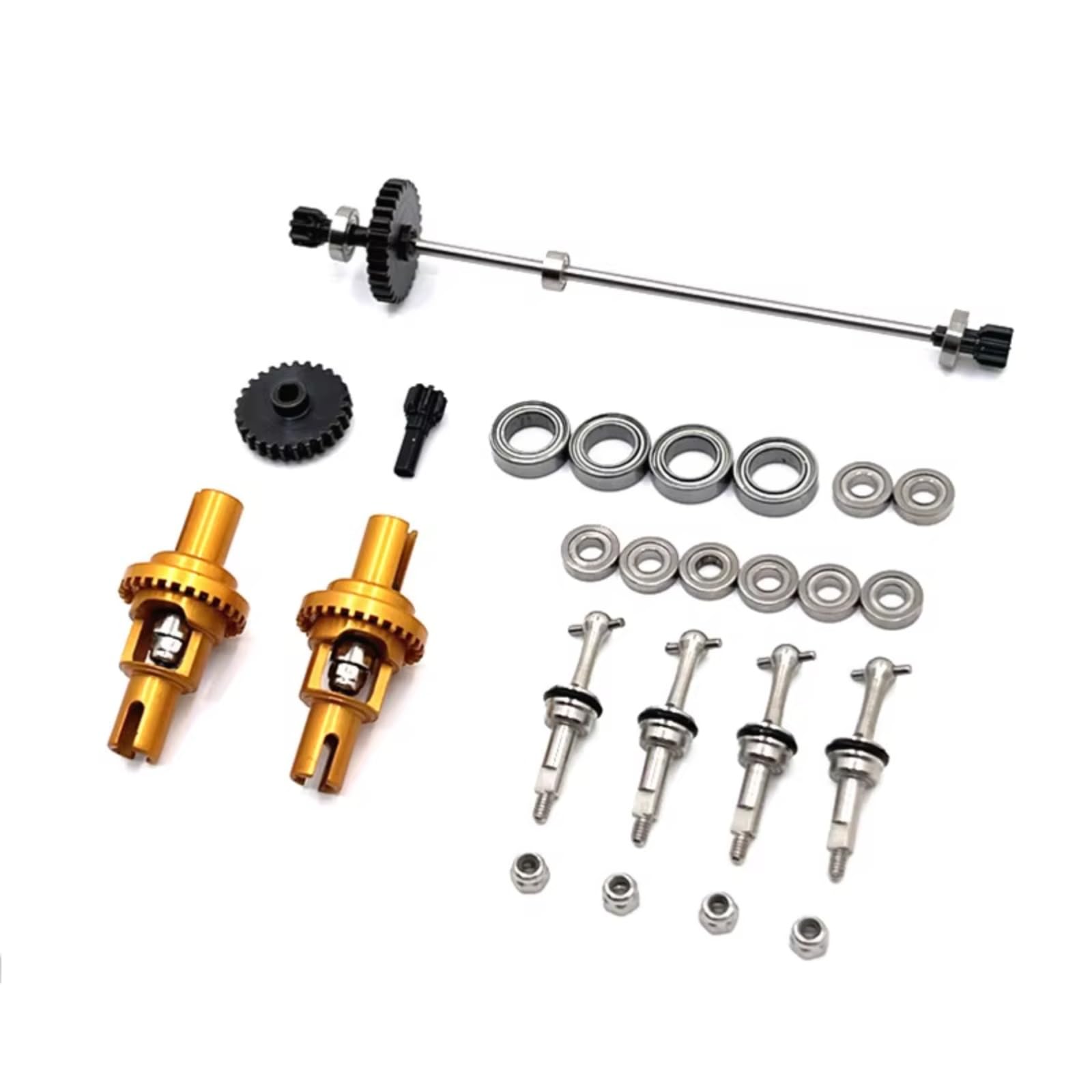 PLOQAZEH RC Car Upgrade Zubehör Für Wltoys 284131 284010 K969 K979 K999 P929 1/28 Metall Antriebswelle Antriebsrad Differentiallagersatz RC Auto Upgrades Teile Ersatz(Yellow) von PLOQAZEH