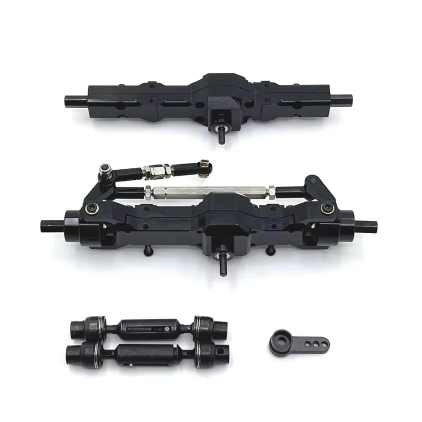 PLOQAZEH RC Car Upgrade Zubehör Für Wpl 1/10 C74 1/16 Metall-Upgrade Vorder- Und Hinterachse Montage Antriebswelle Upgrade Teile Zubehör Fernbedienung Auto Ersatzteile(Black) von PLOQAZEH