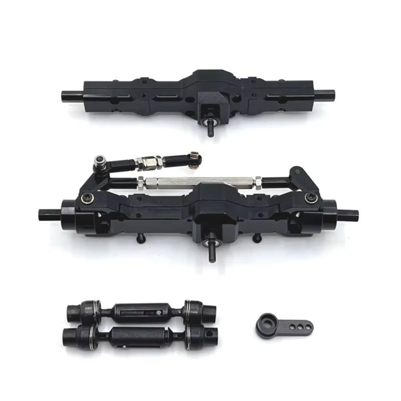 PLOQAZEH RC Car Upgrade Zubehör Für Wpl 1/10 C74 1/16 Metall-Upgrade Vorder- Und Hinterachse Montage Antriebswelle Upgrade Teile Zubehör Fernbedienung Auto Ersatzteile(Black) von PLOQAZEH