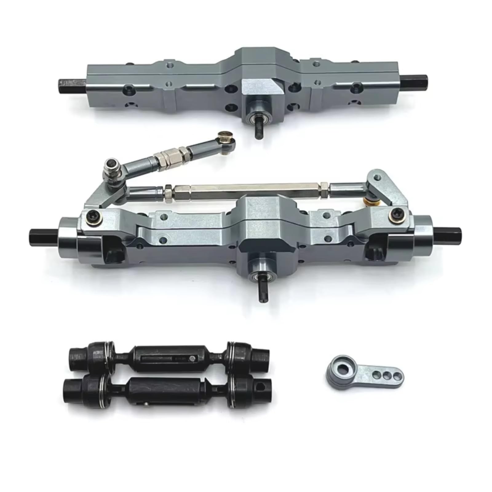PLOQAZEH RC Car Upgrade Zubehör Für Wpl 1/10 C74 1/16 Metall-Upgrade Vorder- Und Hinterachse Montage Antriebswelle Upgrade Teile Zubehör Fernbedienung Auto Ersatzteile(Gray) von PLOQAZEH