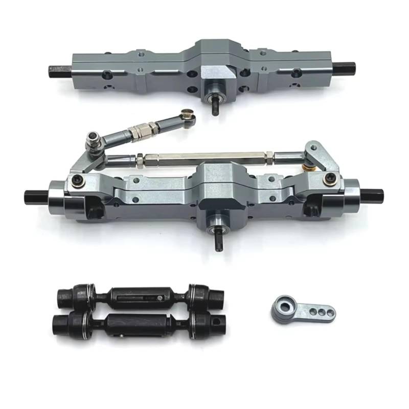 PLOQAZEH RC Car Upgrade Zubehör Für Wpl 1/10 C74 1/16 Metall-Upgrade Vorder- Und Hinterachse Montage Antriebswelle Upgrade Teile Zubehör Fernbedienung Auto Ersatzteile(Gray) von PLOQAZEH
