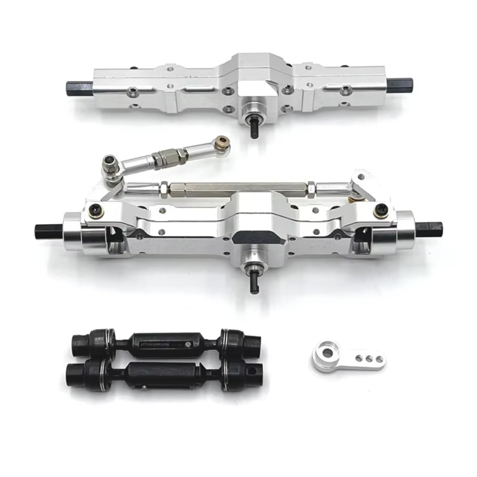 PLOQAZEH RC Car Upgrade Zubehör Für Wpl 1/10 C74 1/16 Metall-Upgrade Vorder- Und Hinterachse Montage Antriebswelle Upgrade Teile Zubehör Fernbedienung Auto Ersatzteile(Silver) von PLOQAZEH