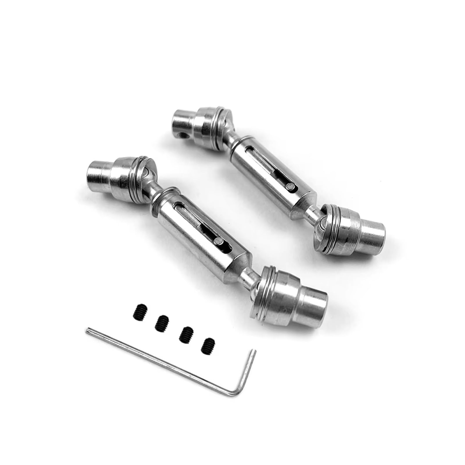 PLOQAZEH RC Car Upgrade Zubehör Für Wpl C14 C24 C34 Für MN D90 D99 D99S MN90 Für MN98 Für MN99S 2 Stücke Metall Antriebswelle Antriebswelle RC Auto Upgrades Teile Zubehör Ersatz(Silver) von PLOQAZEH