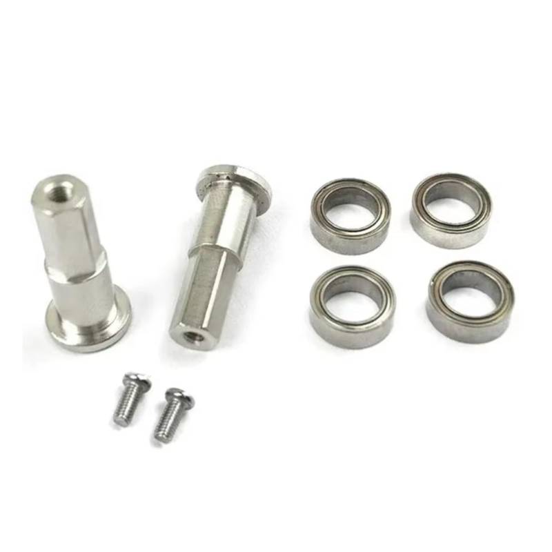 PLOQAZEH RC Car Upgrade Zubehör Für Wpl D12 1/10 5Mm Metall Combiner Rad Hub Hex Adapter Mit Lager Rc LKW Auto Upgrade Zubehör Teile(Silver) von PLOQAZEH