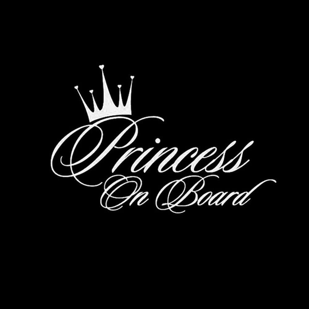 PMSMT 2 Auto-Sticks Princess Baby on Board Auto Pfosten Huang Krone Prinzessin Autoaufkleber - weiß PMSMT 2 Auto-Sticks Princess Baby on Board Auto Pfosten Huang Krone Prinzessin Autoaufkleber - weiß von PMSMT