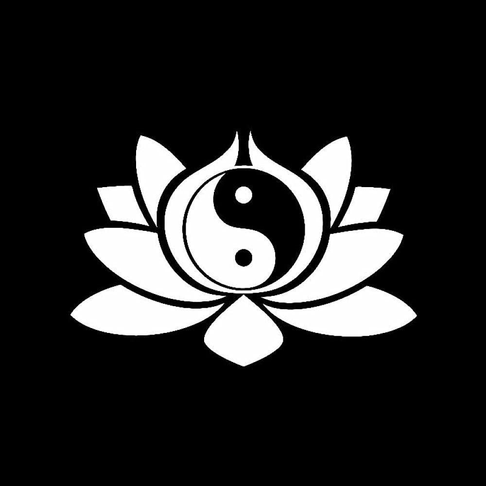 PMSMT 2 Stück Autoaufkleber Lotusblume Vinyl Label Symbol Yin-Yang Buddhismus Yoga Autoaufkleber Schwarz/Silber 13 9 cm * 9 cm * 3 cm Silber PMSMT 2 Stück Autoaufkleber Lotusblume Vinyl Label Symbol Yin-Yang Buddhismus Yoga Autoaufkleber Schwarz/Silber 13 9 cm * 9 cm * 3 cm Silber von PMSMT