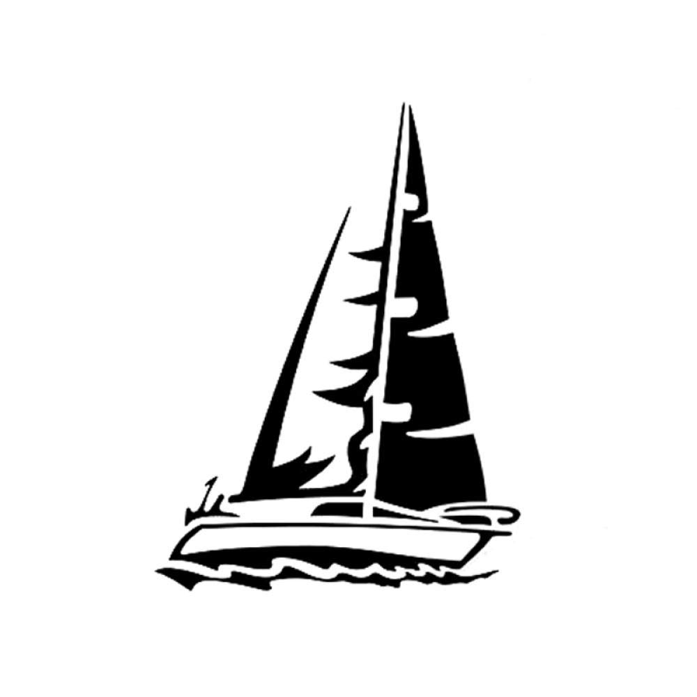 PMSMT 2 x Autoaufkleber Coolest Segelboot Segelboot Hobby Stoßstange Aufkleber Vinyl Silhouette Zubehör Grafiken 9 ,6 x 12,8 cm schwarz von PMSMT