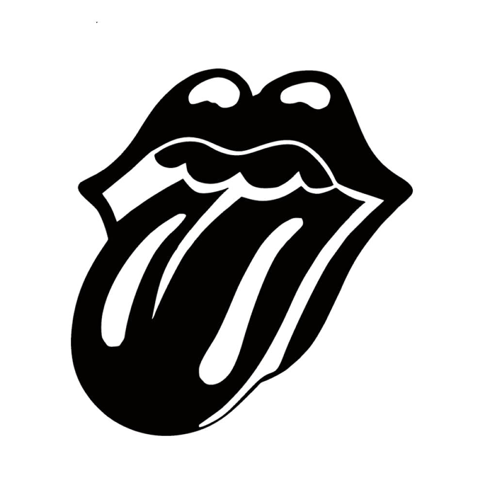 PMSMT 2Pcs Car Sticker Car Sticker Lange Lips and Language Rolling Stone Car Window Sticker Car Style PVC Comic Decals 14 5cm * 13 5cm-Black von PMSMT