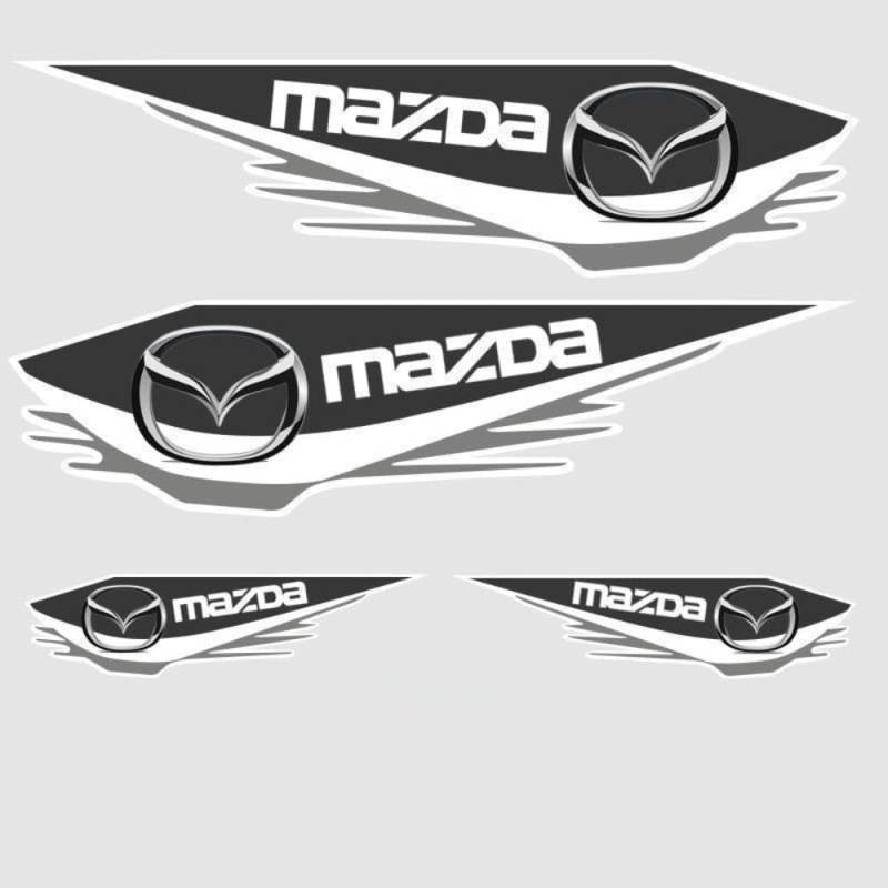 Auto Emblem Aufkleber für Mazda 3 BK 6 GG GH GJ CX3 CX5 CX30 CX7 CX8 CX9 MX5 RX8 Skyactive, Chrom Dekoration Aufkleber für Frontgrill Karosserie Kofferraum, 3D Badge Zeichen Symbol Autoaufkleber von PMYJGSA